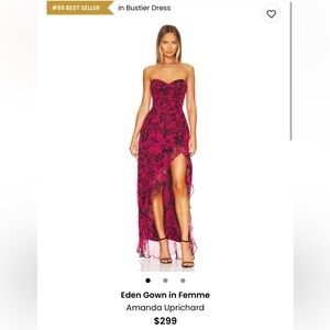 Amanda Uprichard Fuchsia and Black Asymmetrical Dress